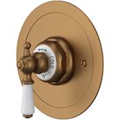 Perrin and Rowe Edwardian Thermostatic Valve Trim Only with Single Lever Handle - Less Rough In English Bronze