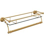 Perrin and Rowe 23" Brass and Tempered Glass Bathroom Shelf English Gold