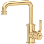 Perrin and Rowe Armstrong 1.2 GPM Single Hole Bathroom Faucet Satin English Gold