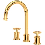 Perrin and Rowe Armstrong 1.2 GPM Widespread Bathroom Faucet With C-Spout English Gold