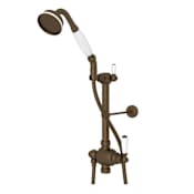 Perrin and Rowe Edwardian 1.8 GPM Single Function Hand Shower Package - Includes Slide Bar and Hose English Bronze