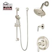 Pfister Iyla Shower System with Valve Trim, Shower Head, Hand Shower, Slide Bar, and Diverter Valve Brushed Nickel