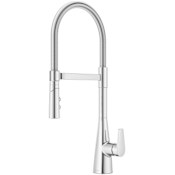 Pfister Ashbourne 1.8 GPM Single Hole Pull Down Kitchen Faucet - Includes MagnePfit Sprayhead Docking, Spot Defense Finish and Escutcheon Polished Chrome