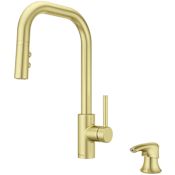 Pfister Zanna 1.66 GPM Single Hole Pull Down Kitchen Faucet - Includes Escutcheon Brushed Gold