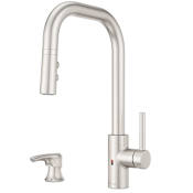 Pfister Zanna Touchless 1.8 GPM Single Hole Pull Down Kitchen Faucet - Includes Soap Dispenser and Escutcheon Spot Defense Stainless Steel