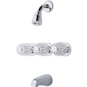 Pfister Pfirst Series Tub and Shower Trim Package with Multi Function Shower Head and Pforever Seal Polished Chrome