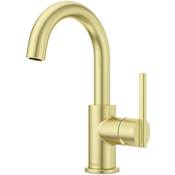 Pfister Brislin 1.0 GPM Single Hole Bathroom Faucet with Forward Handle Operation and Pop-Up Drain Assembly Brushed Gold