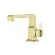 Pfister Verve 1.2 GPM Single Hole Bathroom Faucet with Pop-Up Drain Assembly and Push & Seal, UltraSeal, and Pfast Connect Technologies - Less Handle Brushed Gold