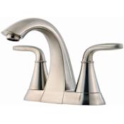 Pfister Winfield 1.2 GPM Centerset Bathroom Faucet with Pfast Connect, Pforever Seal Valves, and TiteSeal Mounting – Includes Push & Seal Drain Assembly Brushed Nickel