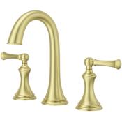 Pfister Tisbury 1.2 GPM Traditional Widespread Bathroom Faucet with Lever Handles Brushed Gold