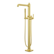 Pfister Hillstone Floor Mounted Tub Filler with Built-In Diverter - Includes Hand Shower Brushed Gold