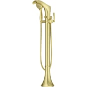 Pfister Rhen Floor Mounted Tub Filler with Built-In Diverter - Includes Hand Shower Brushed Gold