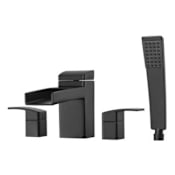 Pfister Kenzo Deck Mounted Roman Tub Filler with Built-In Diverter - Includes Hand Shower Black