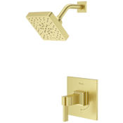 Pfister Verve Shower Only Trim Package with 1.75 GPM Multi Function Shower Head - Less Valve and Handle Brushed Gold