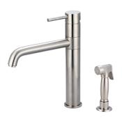 Pioneer Faucets Motegi 1.5 GPM Single Hole Kitchen Faucet with 8-1/2" Reach Swivel Spout, Lever Handle, and Flexible Connections Brushed Nickel