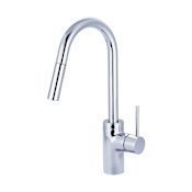 Pioneer Faucets Motegi 1.5 GPM Single Hole Kitchen Faucet with Pull-Down Spray, 8-9/16" Reach Swivel Spout, and Lever Handle Polished Chrome