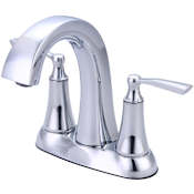 Pioneer Faucets Cabrillo 1.2 GPM Centerset Bathroom Faucet with Pop-Up Drain Assembly and Tapered Metal Handles Chrome