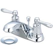 Pioneer Faucets Legacy 1.2 GPM Centerset Bathroom Faucet with Dual Lever Handles - Includes Brass Pop-Up Drain Assembly Polished Chrome
