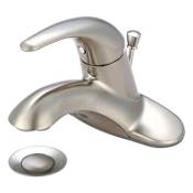 Pioneer Faucets Legacy 1.2 GPM Centerset Bathroom Faucet with Single Lever Handle - Includes Brass Pop-Up Drain Assembly Brushed Nickel