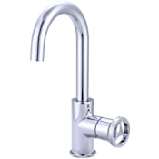 Pioneer Faucets Motegi 1.2 GPM Single Hole Long-Neck Bathroom Faucet with Pop-Up Drain Assembly with Knurled Metal Wheel Handle Chrome