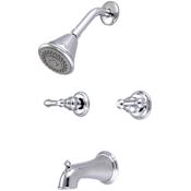 Pioneer Faucets Elite Tub and Shower Trim Package with 1.75 GPM Shower Head and Metal Handles Chrome