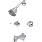 Pioneer Faucets Elite Tub and Shower Trim Package with 1.75 GPM Shower Head and Curved Metal Lever Handles Chrome