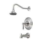 Pioneer Faucets Americana Tub and Shower Trim Package with 1.75 GPM Single Function Shower Head, and 13" Shower Arm Brushed Nickel
