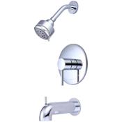 Pioneer Faucets Motegi Tub and Shower Trim Package with 1.75 GPM Shower Head and Knurled Metal Handle - Less Rough In Chrome