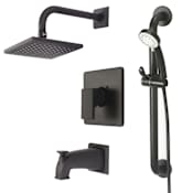 Pioneer Faucets Mod Tub and Shower Trim Package with 1.75 GPM Multi Function Shower Head Matte Black