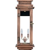 Primo Lanterns Nouveau 9" Wide 2 Light Outdoor Wall-Mounted Lantern in Electric Configuration Copper