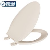 PROFLO Elongated Closed-Front Toilet Seat and Lid Biscuit
