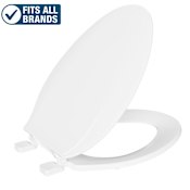 PROFLO Elongated Closed-Front Toilet Seat and Lid White
