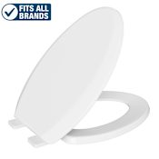 PROFLO Elongated Closed-Front Toilet Seat with Quick Release and Lid White