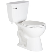 PROFLO 1500 Series 1.28 GPF Two-Piece Round Toilet with Left Hand Trip Lever and 12" Rough In White