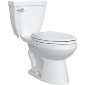 PROFLO 1500 Series 1.28 GPF Two-Piece Elongated Toilet with Left Hand Trip Lever and 10" Rough In White