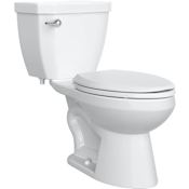 PROFLO 1500 Series 1.28 GPF Two-Piece Round Toilet with Left Hand Trip Lever and 10" Rough In White