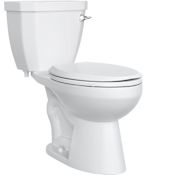 PROFLO 1500 Series 1.28 GPF Two-Piece Round Toilet with Left Hand Trip Lever and 14" Rough In White