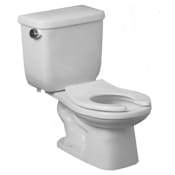 PROFLO 1700 Series 1.28 GPF Two-Piece Round Elementary Toilet with Left Hand Trip Lever and 10" Rough In White
