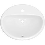 PROFLO Rockaway 20-1/2" Oval Vitreous China Drop In Bathroom Sink with Overflow and 1 Faucet Hole at 0" Centers White