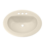 PROFLO Rockaway 20-1/2" Oval Vitreous China Drop In Bathroom Sink with Overflow and 3 Faucet Holes at 4" Centers Biscuit
