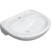 PROFLO Lisbon Valley 24" Oval Vitreous China Pedestal Bathroom Sink with Overflow and 1 Faucet Hole - Sink Only White