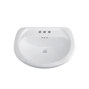 PROFLO Lisbon Valley 24" Oval Vitreous China Pedestal Bathroom Sink with Overflow and 3 Faucet Holes at 4" Centers White