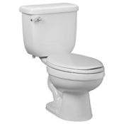 PROFLO 1400 Series 1.28 GPF Two-Piece Round Toilet with Left Hand Trip Lever and 10" Rough In White