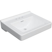 PROFLO 20" Rectangular Vitreous China Wall Mounted Bathroom Sink with Overflow and 3 Faucet Holes at 4" Centers White