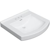 PROFLO Otter Creek 20" Rectangular Vitreous China Pedestal Bathroom Sink with Overflow and 3 Faucet Holes at 4" Centers White