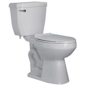 PROFLO 1500 Series 1.28 GPF Two-Piece Elongated Toilet with Left Hand Trip Lever and 10" Rough In White