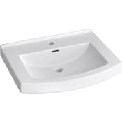 PROFLO Otter Creek 24" Rectangular Vitreous China Pedestal Bathroom Sink with Overflow and 1 Faucet Hole White