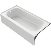 PROFLO Folsom 60" x 30" Three Wall Alcove Enameled Steel Soaking Tub with Left Drain White
