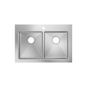 PROFLO Sault 33" ADA Compliant Drop In Double Basin Stainless Steel Kitchen Sink Stainless Steel