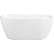 PROFLO Cornwall 59" Free Standing Acrylic Soaking Tub with Center Drain, Drain Assembly, and Overflow White